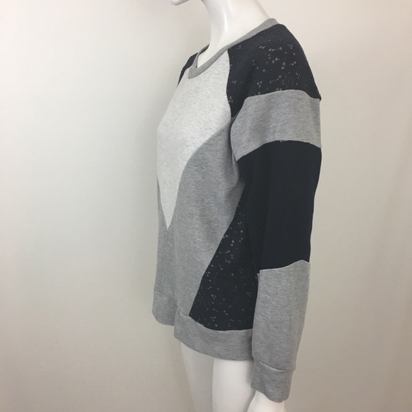 J. Crew Style B7121 Paneled Lace Sweatshirt Small - Picture 3 of 5